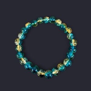 Aquaflare Crackle Glass Bead Bracelet